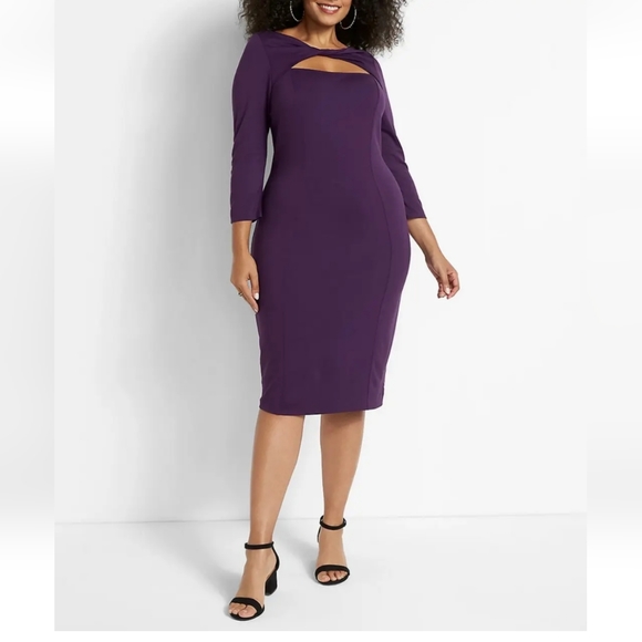 Lane Bryant Dresses & Skirts - Lane Bryant Bodycon Purple Sheath Dress